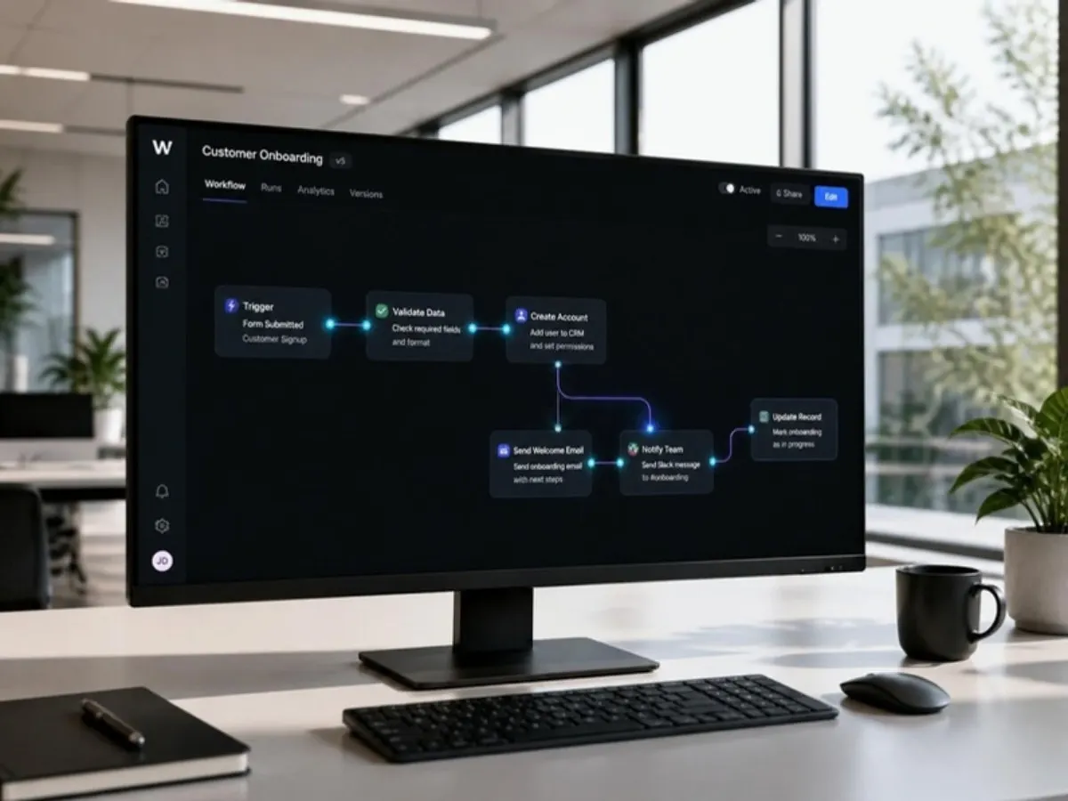 Écran d’automatisation de flux pour une entreprise