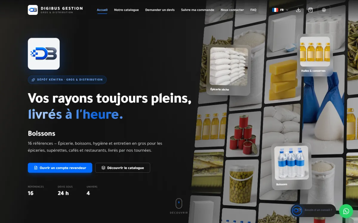 Accueil de Digibus Gestion, gestion commerciale d’un dépôt de distribution