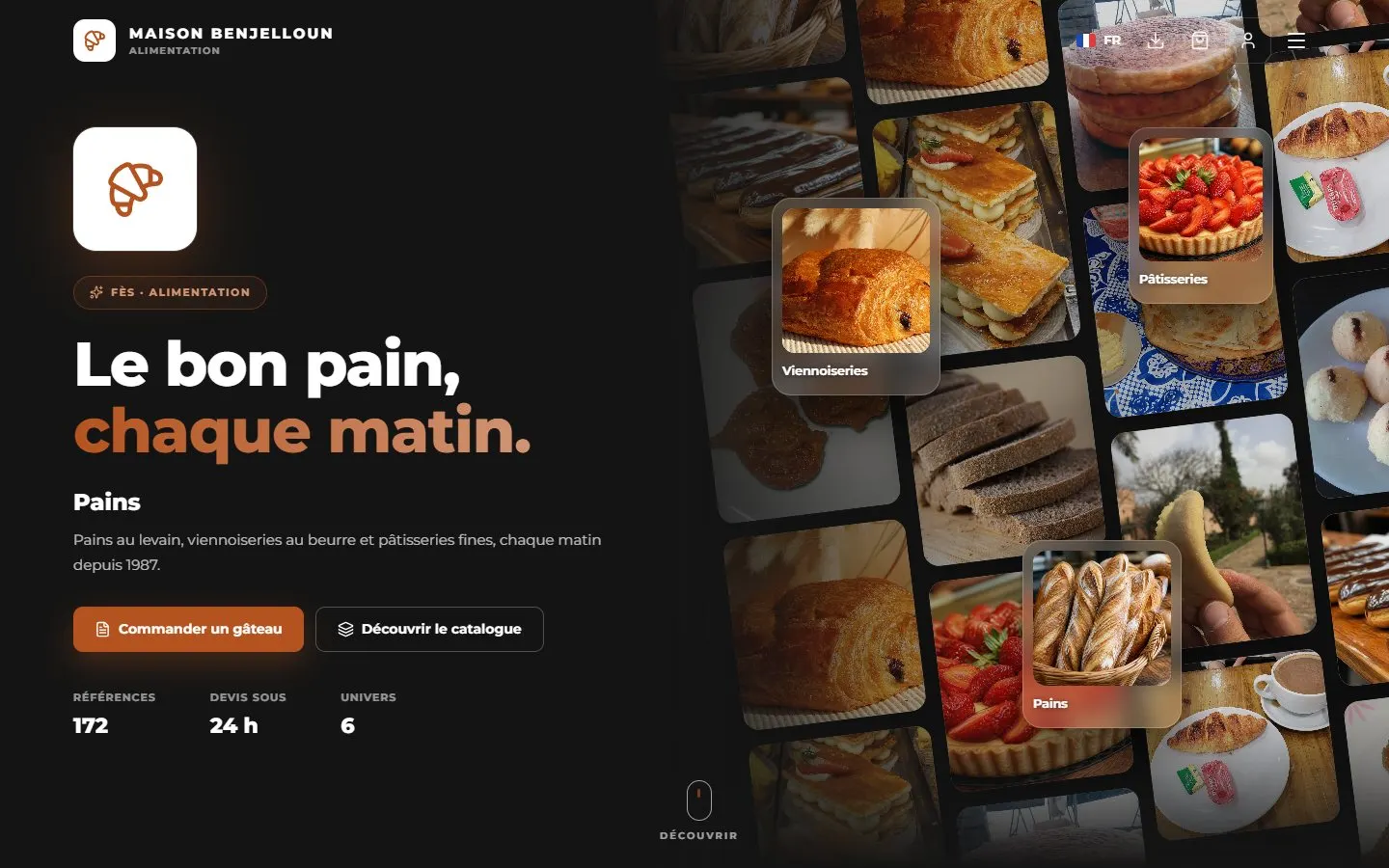 Vitrine générée par GenApp pour une boulangerie